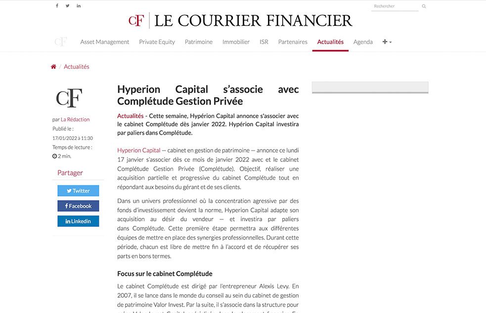 Le Courrier Financier